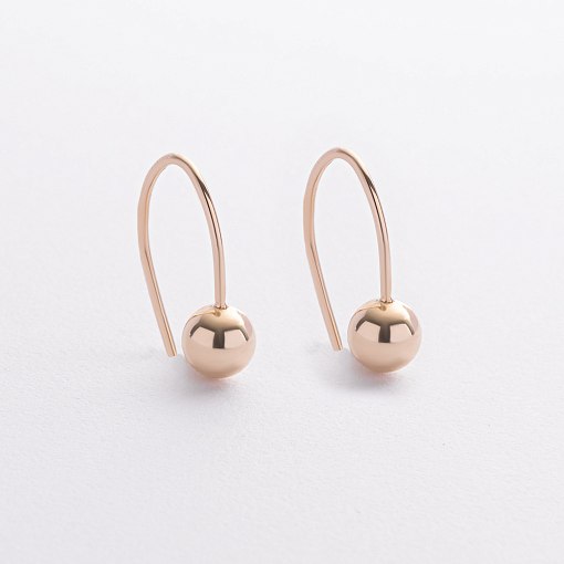 Серьги "Kendall" с шариками (желтое золото) с09340