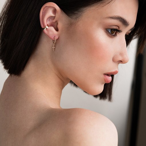 Серьга - каффа в красном золоте с06360 3