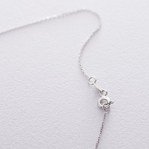 Двойное колье "Луна и звезда" из белого золота с фианитами кол01536 2