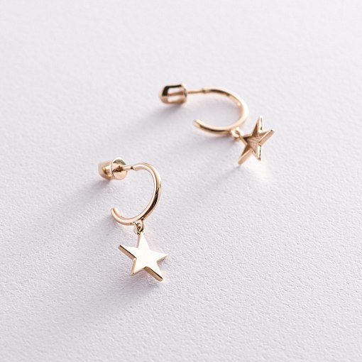 Золотые серьги - пусеты "Звездочки" с07395 5