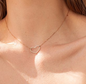 Колье "Сердечко" в красном золоте кол02471 №6