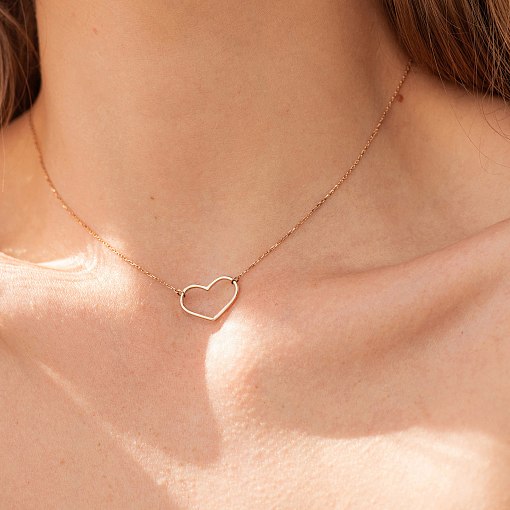 Колье "Сердечко" в красном золоте кол02471 6