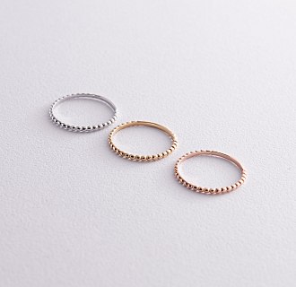 Кольцо "Шарики" в красном золоте к06601 №11
