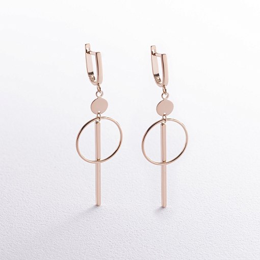 Серьги "Геометрия" в желтом золоте с08537