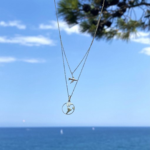 Колье в белом золоте "Кругосветное путешествие" кол01684 2