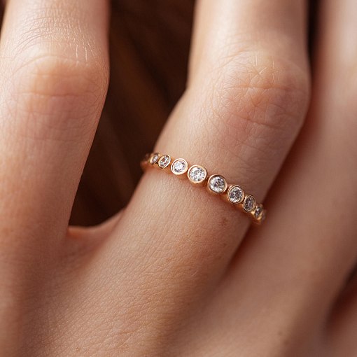 Золота каблучка з фіанітами к07571 4