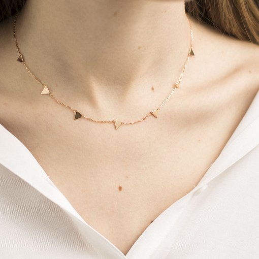 Колье Лучи солнца в красном золоте кол01455 3