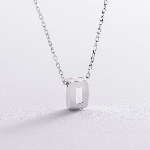 Колье с буквой "D" в белом золоте кол01254D