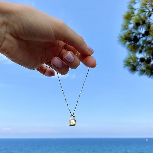 Колье "Замочек" в желтом золоте кол01895 5