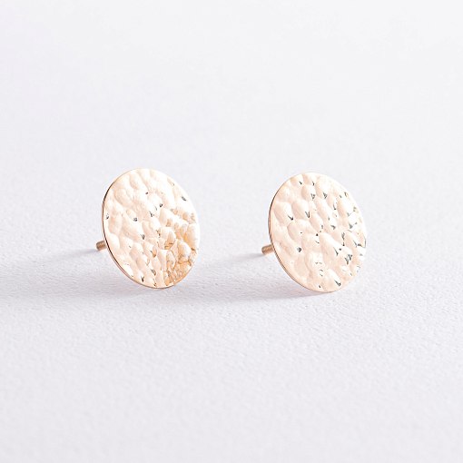 Серьги - пусеты "Теона" в желтом золоте с07803 4