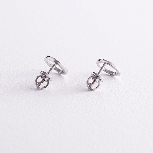 Золотые серьги - пусеты "Круговорот" с бриллиантами 317121121 2