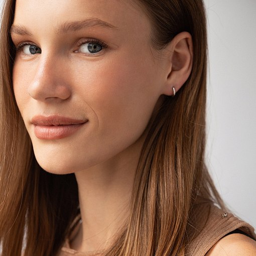 Серьги - кольца "Maya" в белом золоте с09186 2