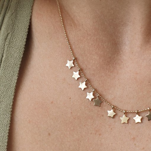Колье "Звездочки" в желтом золоте кол01669 3