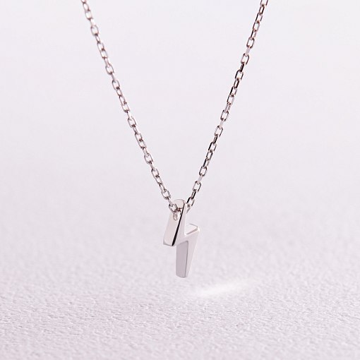 Колье "Молния" в белом золоте кол02287 4