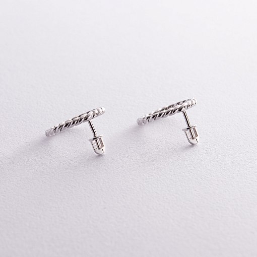 Серьги - пусеты "Триана" в белом золоте с08279 5