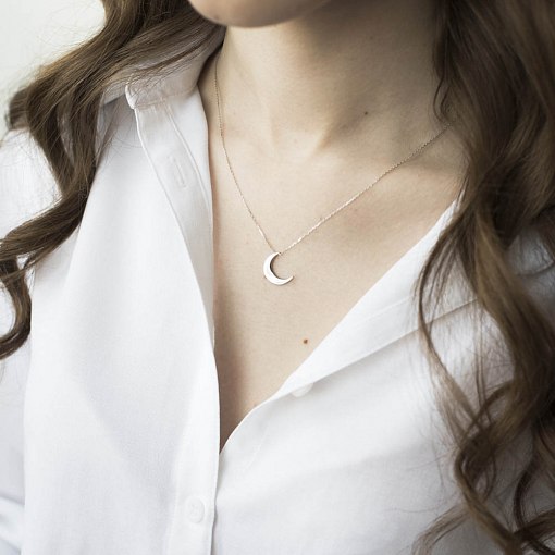 Кольє Місяць з білого золота кол01439 5