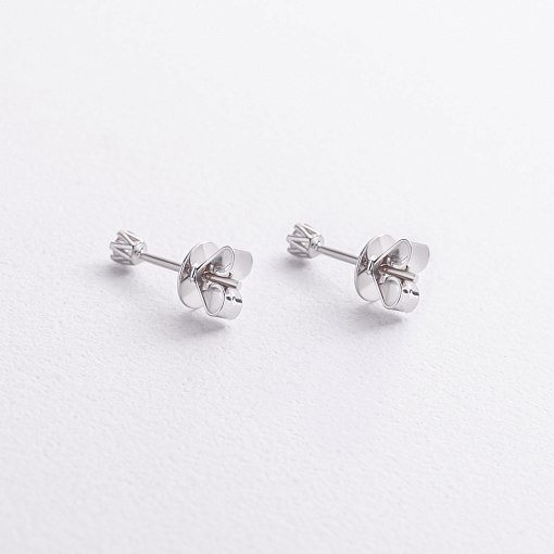 Золотые серьги - пусеты с бриллиантами сб0646di 5