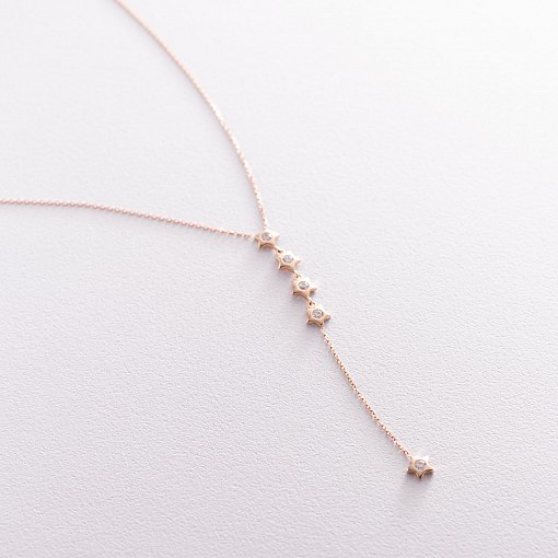 Золотое колье "Звездочки" с фианитами кол01496 8