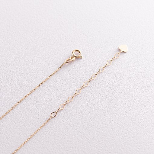 Колье с фианитом в желтом золоте (возможна гравировка) кол01785 4