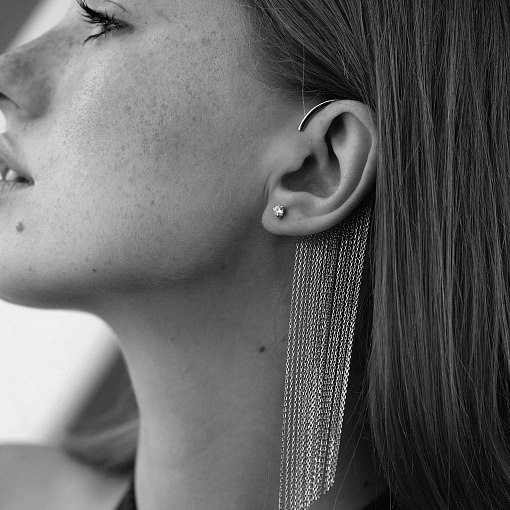 Серьга - каффа "Неповторимость" в красном золоте с07559 6