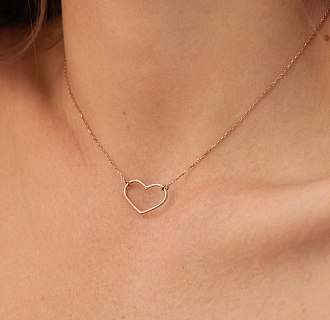 Колье "Сердечко" в красном золоте кол02471 №2