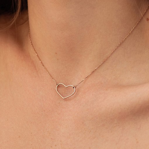 Колье "Сердечко" в красном золоте кол02471 2