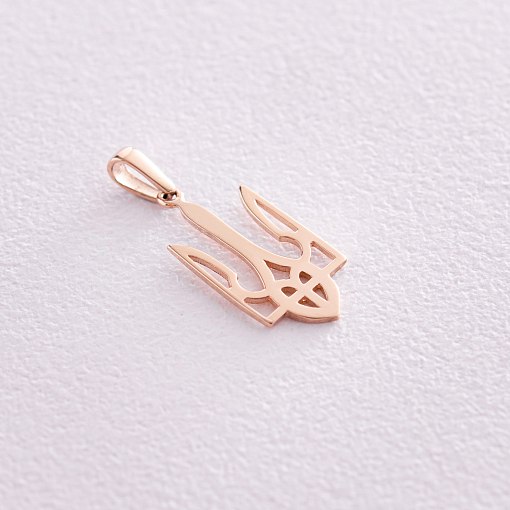 Кулон "Герб Украины - Тризуб" в красном золоте п03743