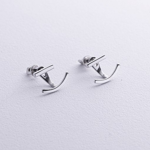 Золотые серьги - джекеты "Эмили" с08863 2