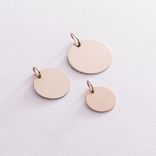 Кулон для гравировки в белом золоте (14 мм) п03519 3