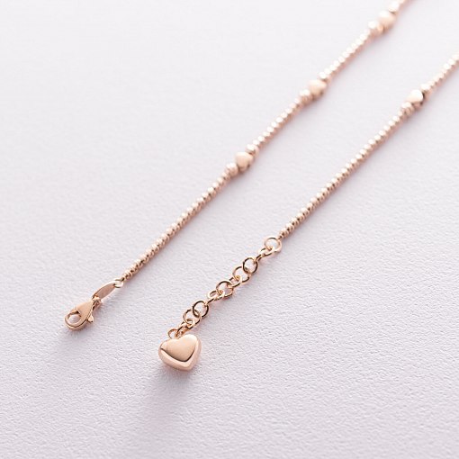 Золотое колье "Сердечки" кол01373 4