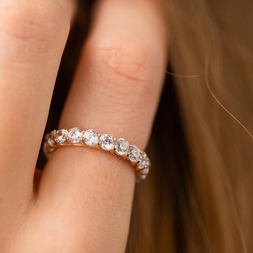 Золотое кольцо с дорожкой камней (фианиты) к08163 6