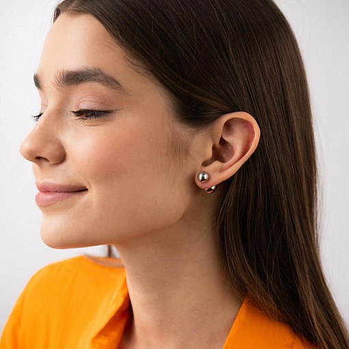 Серьги "Шарики" в белом золоте с08244 5