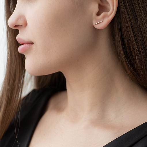 Золотые серьги-пусеты "Минимум" (круглые) с06752 5