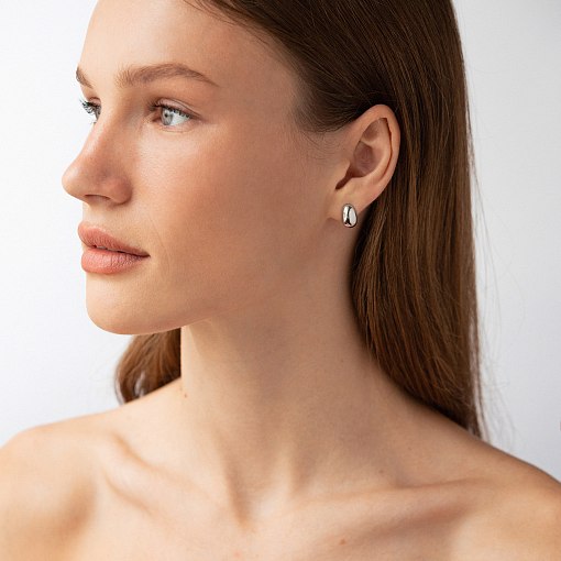 Серьги - пусеты "Polly" в белом золоте с09182 6