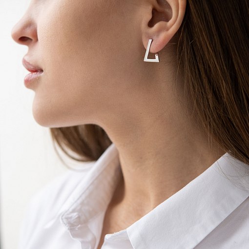 Золотые серьги "Импровизация" с07284