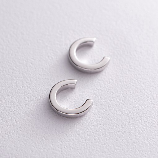 Серьги - пусеты "Мэрилин" в белом золоте с08177