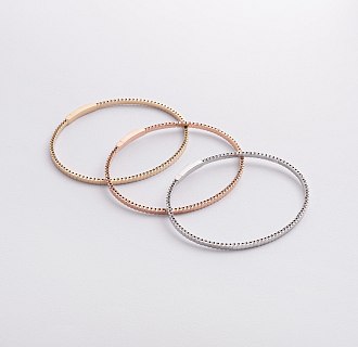 Жесткий браслет "Kylie" в белом золоте б05571 №5