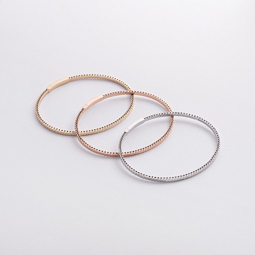 Жесткий браслет "Kylie" в белом золоте б05571 5