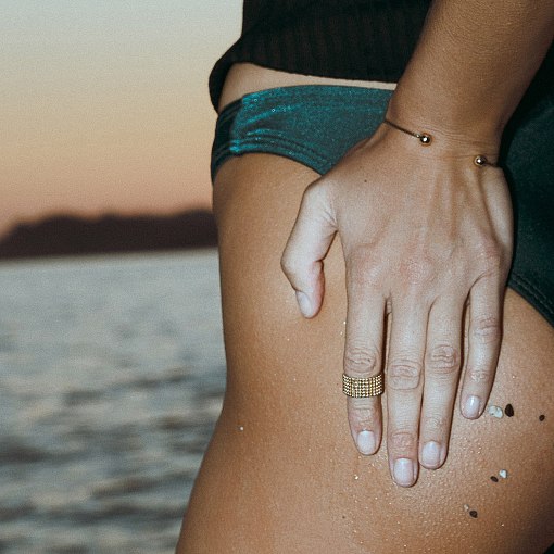 Кольцо "Рейчел" с шариками (желтое золото) к07333 19