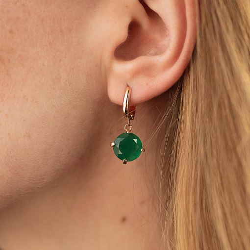 Золотые серьги "Влечение" с ониксом с05294 5