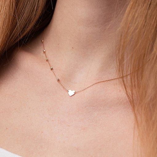 Колье "Сердечко" в красном золоте кол02089 6