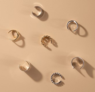 Серьга - каффа в белом золоте с06378 №6