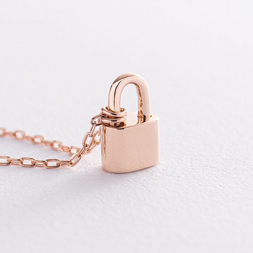 Колье "Замочек" в красном золоте кол01890 4