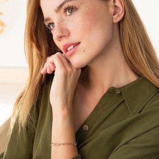 Браслет "Шарики" в красном золоте б05133 2