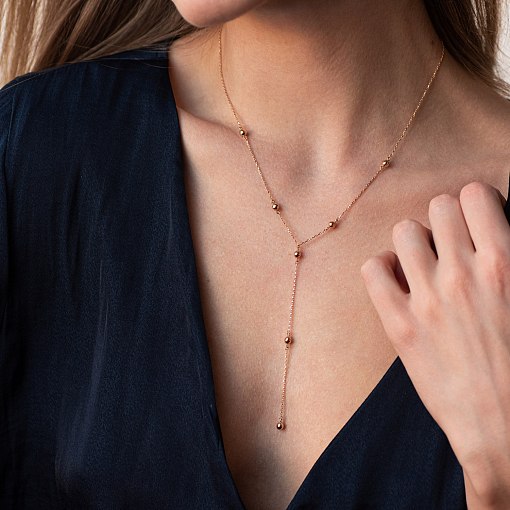 Золотое колье "Шарики" кол01918 8