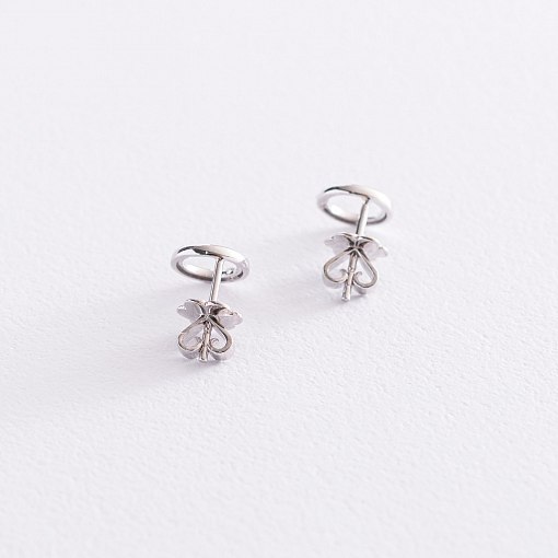 Золотые серьги - пусеты "Круговорот" с бриллиантами сб0349y 4