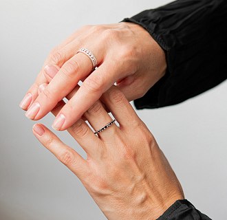 Золота каблучка з чорними діамантами кб0657ca №9