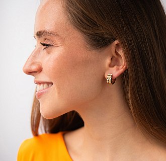 Сережки - кільця у жовтому золоті с09006 №5