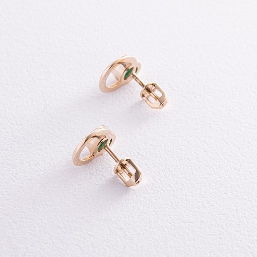 Серьги - пусеты "Эйприл" с ониксом (желтое золото) с08468 3