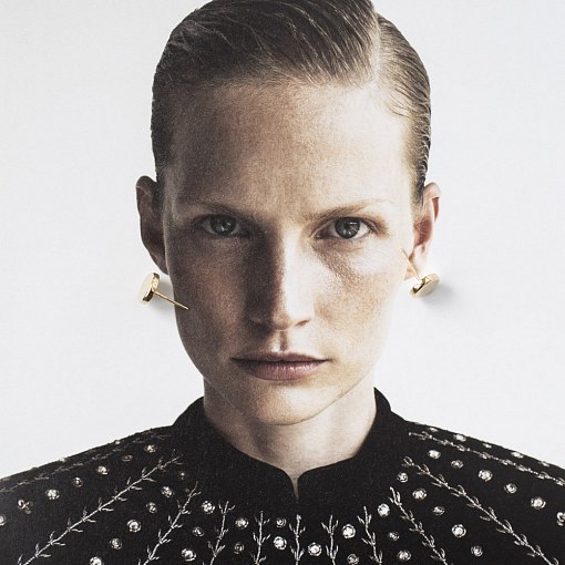 Серьги - пусеты в желтом золоте Круг (плоские) с05559 5